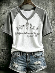 Women's Wildflowers Don'T Care Where They Grow — Dolly Parton Print T-Shirt