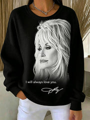 Women's Casual Print Long Sleeve Knit Top