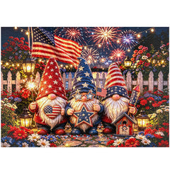 Firework & Flag Gnomes Jigsaw Puzzle 1000 Piece