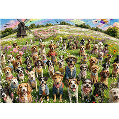 Dogs & Wild Blooms Jigsaw Puzzle 1000 Piece
