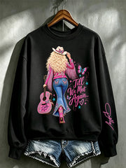Women's Casual Printed Long-Sleeve Sweatshirt