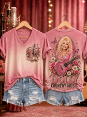 Women's Printed T‐shirt, Tribute to Country Music Legend Dolly Parton