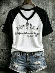 Women's Wildflowers Don'T Care Where They Grow — Dolly Parton Print T-Shirt