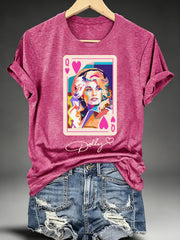 Women's Queen of Hearts Shirt Country Music Graphic Print T-Shirt