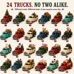 🎄 🛻Christmas Pickup Truck Advent Calendar – 24 Unique Holiday Trucks with Festive Surprises