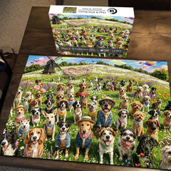 Dogs & Wild Blooms Jigsaw Puzzle 1000 Piece