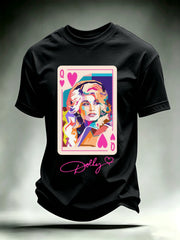 Men's Queen of Hearts Shirt Country Music Graphic Print T-Shirt