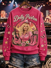 Women's Country Music Legend Tribute Print Casual Sweatshirt