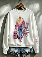 Women's Casual Printed Long-Sleeve Sweatshirt