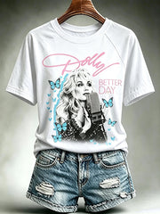 Women's Forever Our Queen of Country Print Short-Sleeve Top