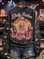 Women's Country Music Legend Tribute Print Casual Sweatshirt