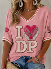 Women's Casual Singer-Themed Graphic T-Shirt