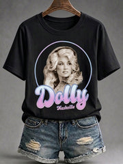 Women's Dolly Parton Tribute Print Short-Sleeve T-Shirt