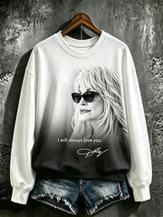 Women's Casual Printed Long-Sleeve Sweatshirt