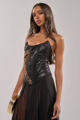 VENOMOUS EMBELLISHED PU CORSET