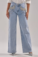 ITS THAT TIME EMBELLISHED RELAXED DENIM