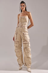 JESSICA DENIM CARGO JUMPSUIT