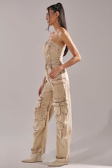 JESSICA DENIM CARGO JUMPSUIT