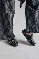 AZALEA WANG TURIN BLACK METAL EMBELLISHMENT FLAT