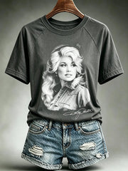 Women's Forever Our Queen of Country Print Short-Sleeve Top