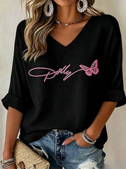 Women's Wildflowers Don'T Care Where They Grow — Dolly Parton Print T-Shirt