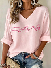 Women's Wildflowers Don'T Care Where They Grow — Dolly Parton Print T-Shirt