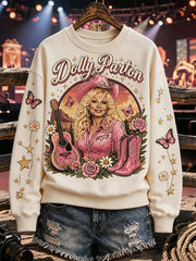 Women's Country Music Legend Tribute Print Casual Sweatshirt