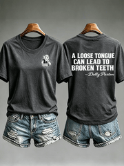 Women's Vintage Signature Graphic Memorial Print T-Shirt