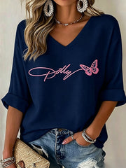 Women's Wildflowers Don'T Care Where They Grow — Dolly Parton Print T-Shirt