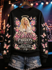 Women's Country Music Legend Tribute Print Casual Sweatshirt