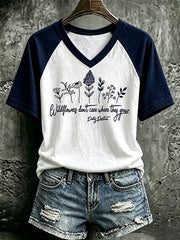 Women's Wildflowers Don'T Care Where They Grow — Dolly Parton Print T-Shirt