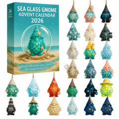 🌊🧝♂️ Sea Glass Gnome Advent Calendar 2026 | 24 Coastal Gnome Charms for Christmas Countdown, Tree Decor & Holiday Gifts
