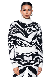 INDECISIVE MOCK NECK KNIT SWEATER