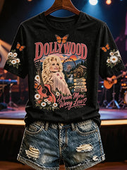 Women'S Country Cowgirl Dolly Commemorative Print T-Shirt