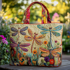 Mystic Dragonfly Quilted Tote  Bag