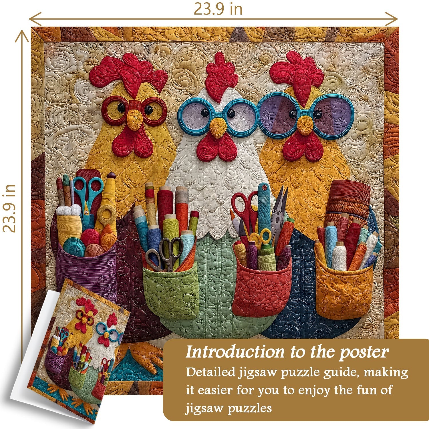 Sewing Chicken Jigsaw Puzzle 1000 Pieces