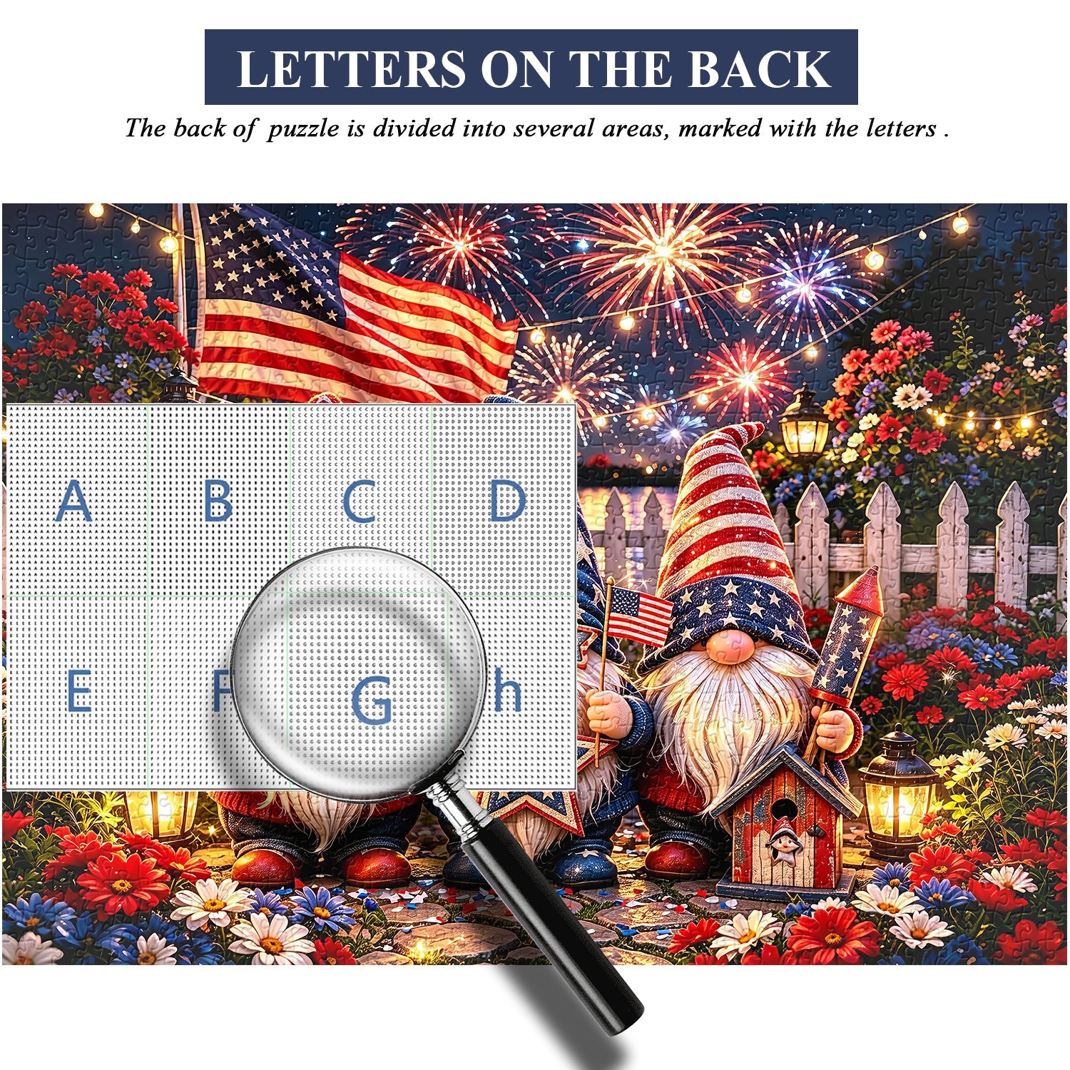 Firework & Flag Gnomes Jigsaw Puzzle 1000 Piece