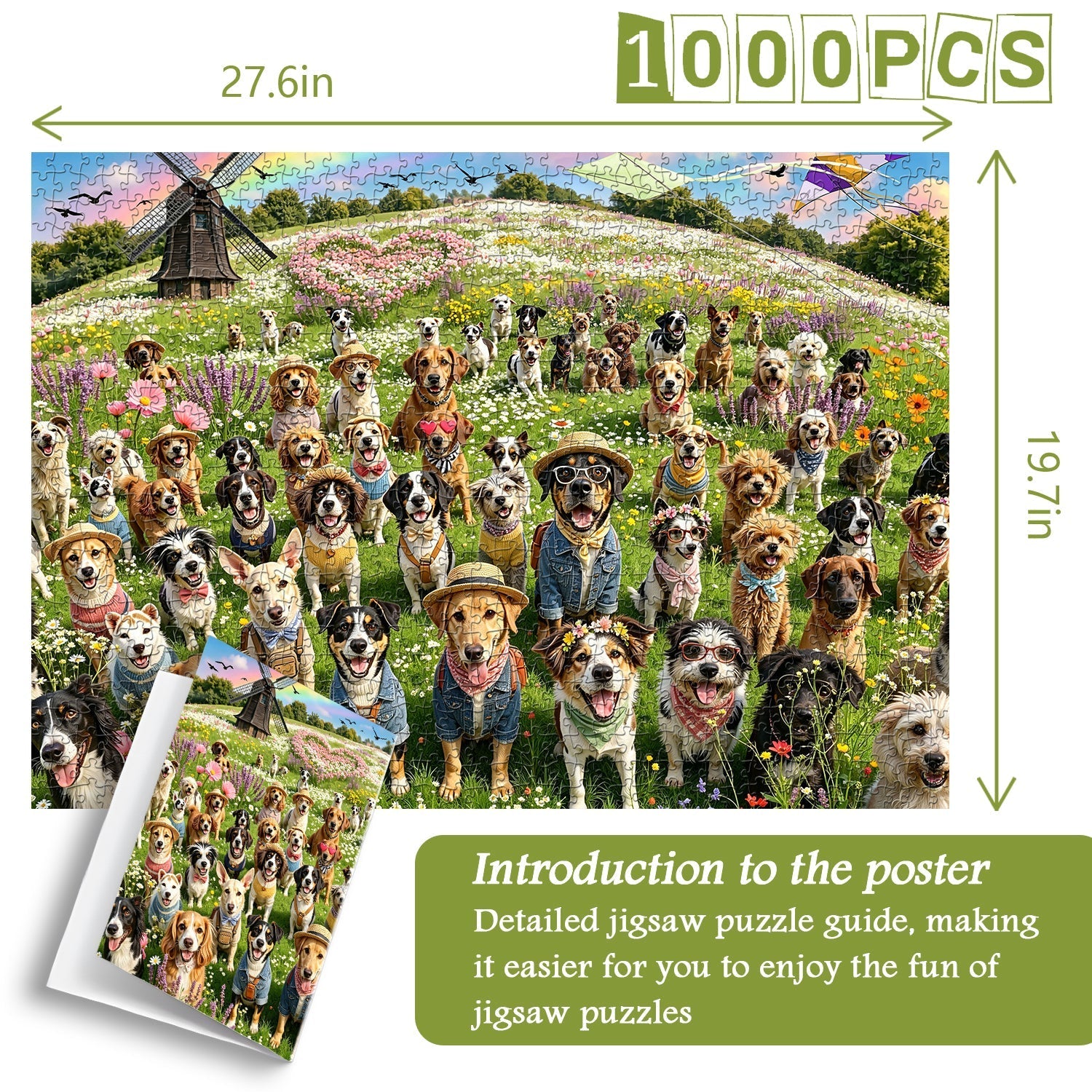 Dogs & Wild Blooms Jigsaw Puzzle 1000 Piece