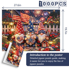 Firework & Flag Gnomes Jigsaw Puzzle 1000 Piece