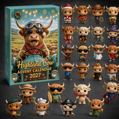 2027 Highland Cow Advent Calendar - 24-Day Countdown with Collectible Figurines