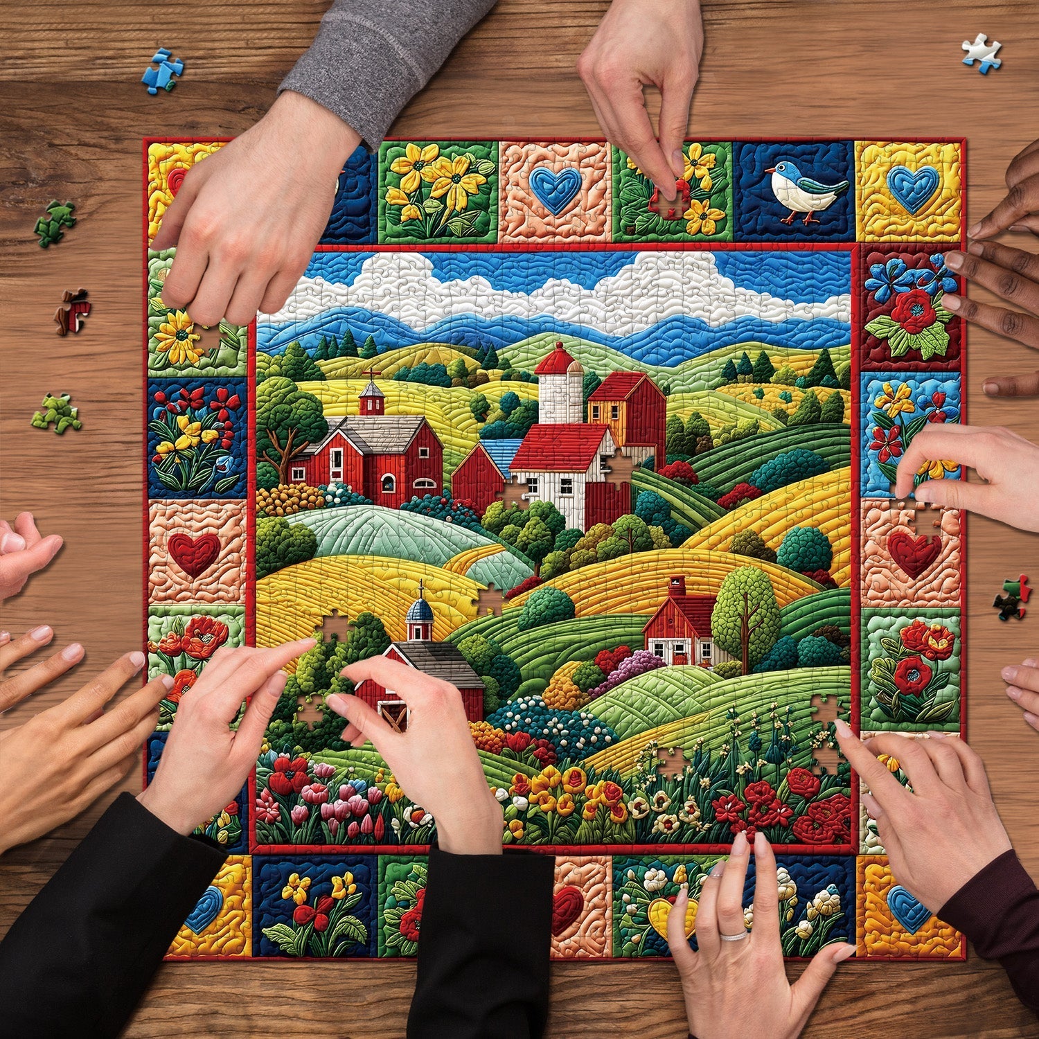Quilted Homestead Jigsaw Puzzle 1000 Pieces