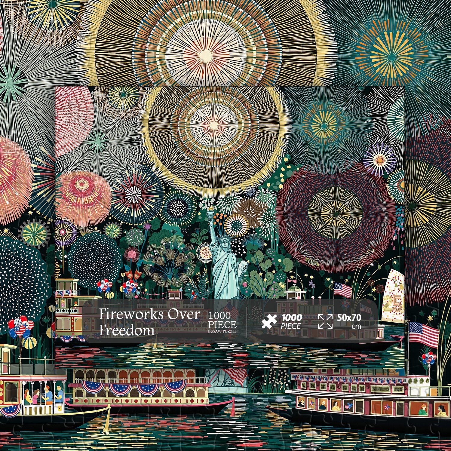 Fireworks Over Freedom Jigsaw Puzzle 1000 Pieces