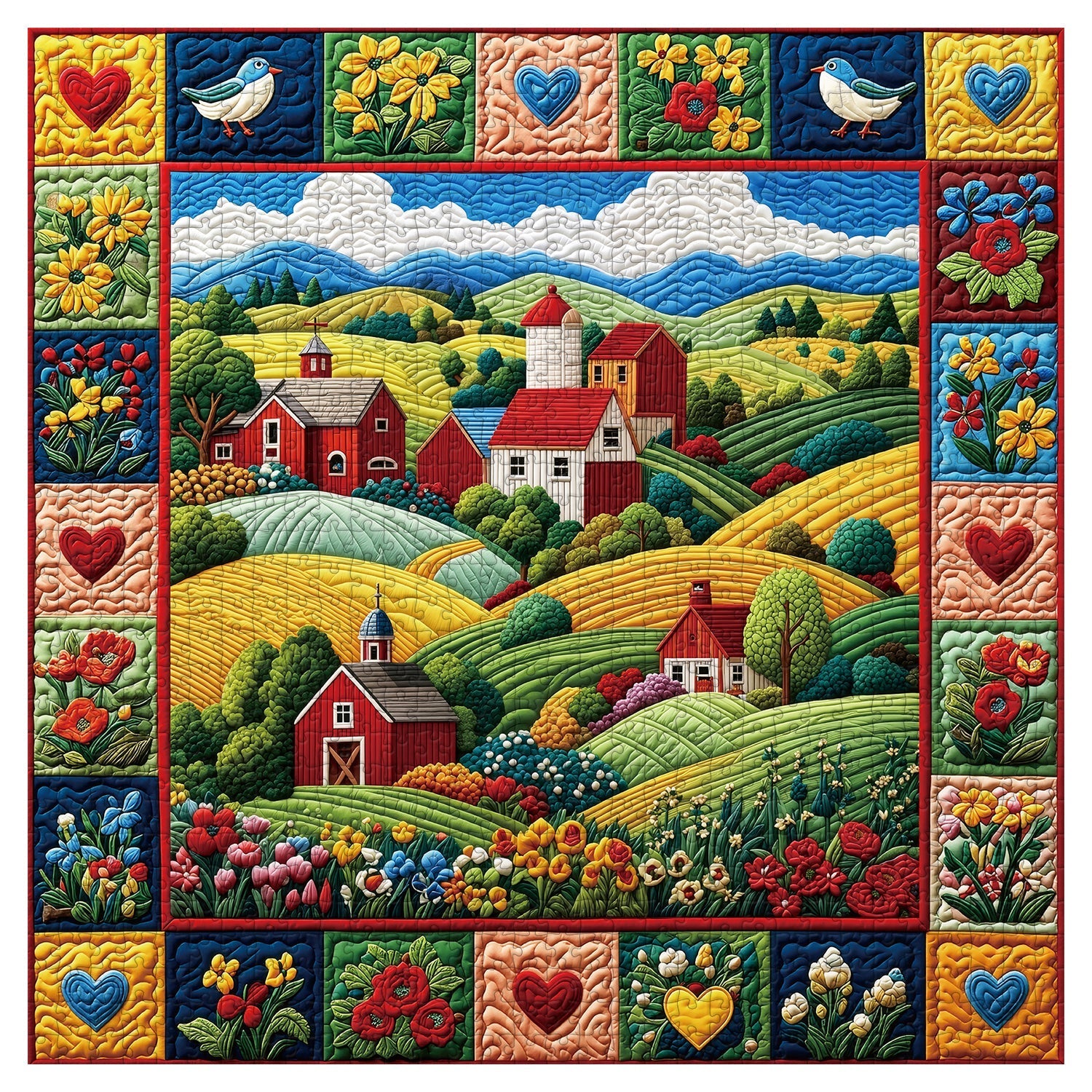 Quilted Homestead Jigsaw Puzzle 1000 Pieces