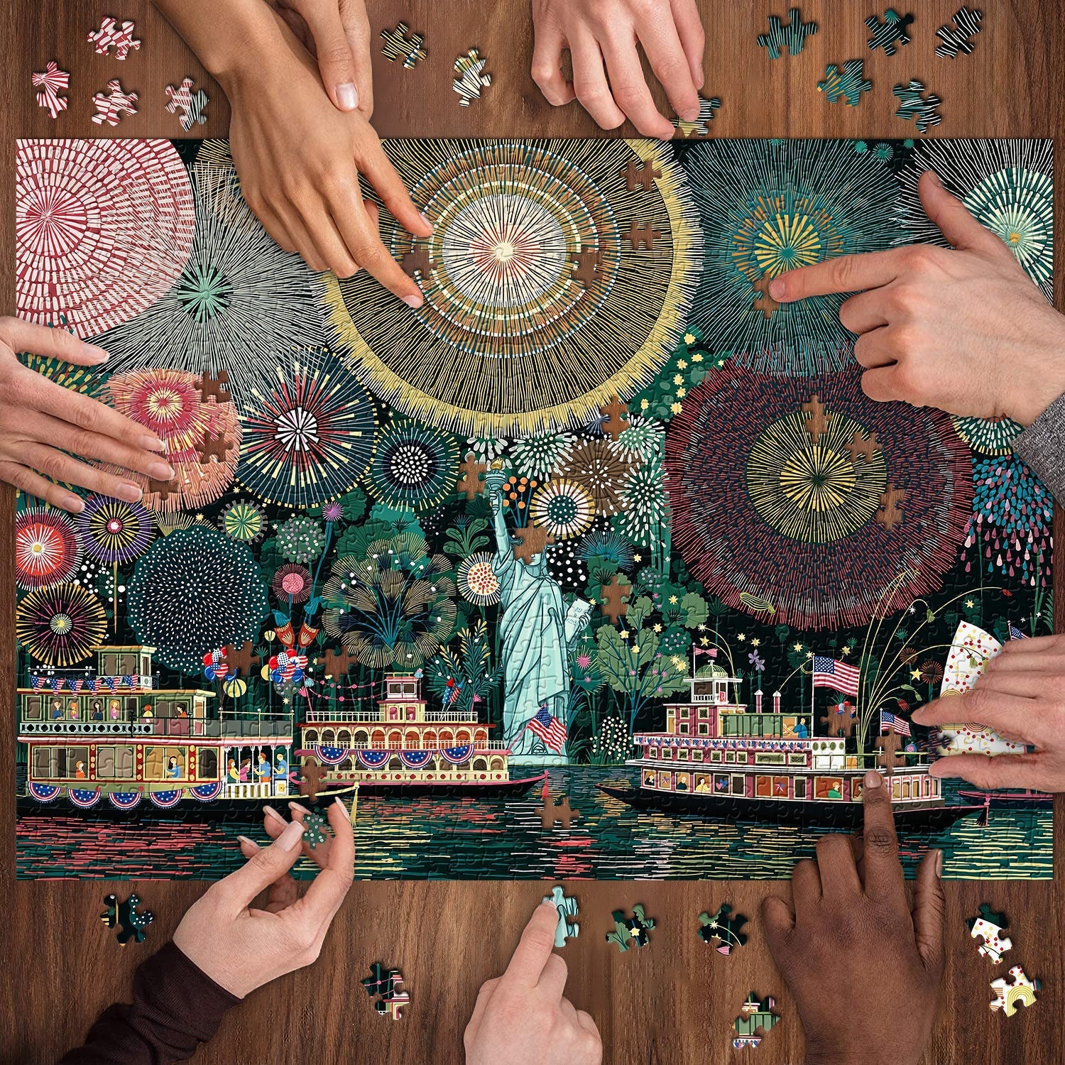 Fireworks Over Freedom Jigsaw Puzzle 1000 Pieces