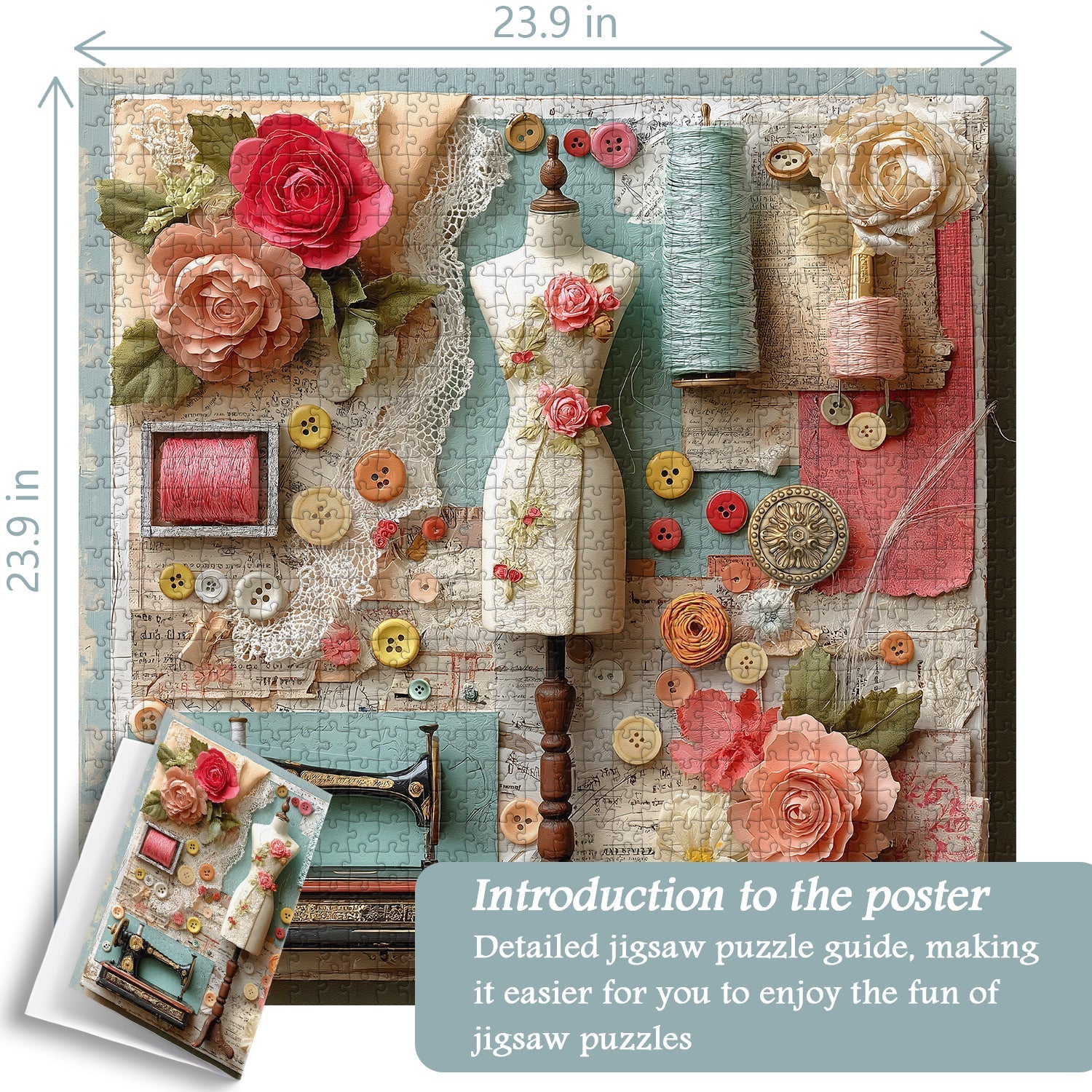 Floral Sewing Atelier Jigsaw Puzzle 1000 Pieces