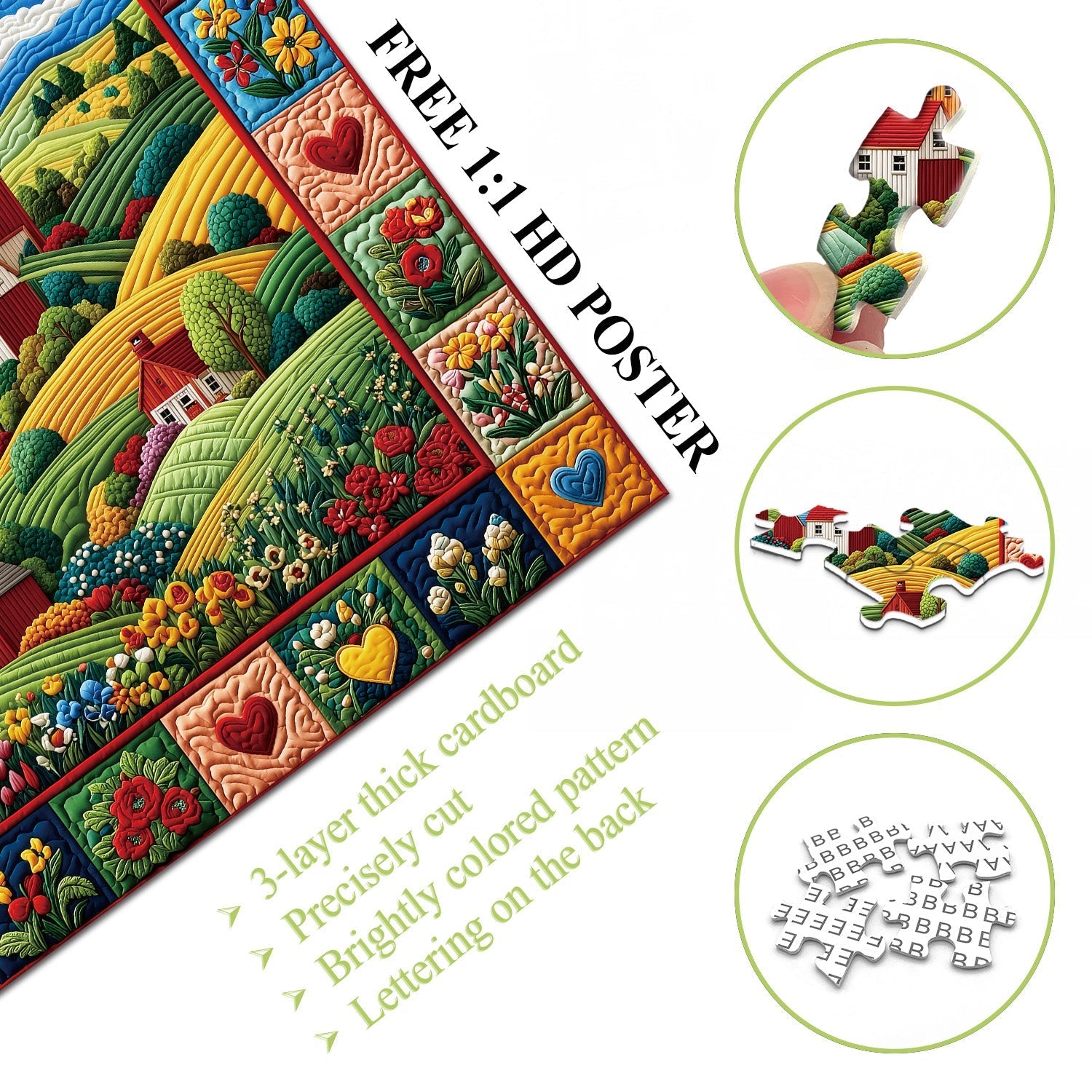 Quilted Homestead Jigsaw Puzzle 1000 Pieces
