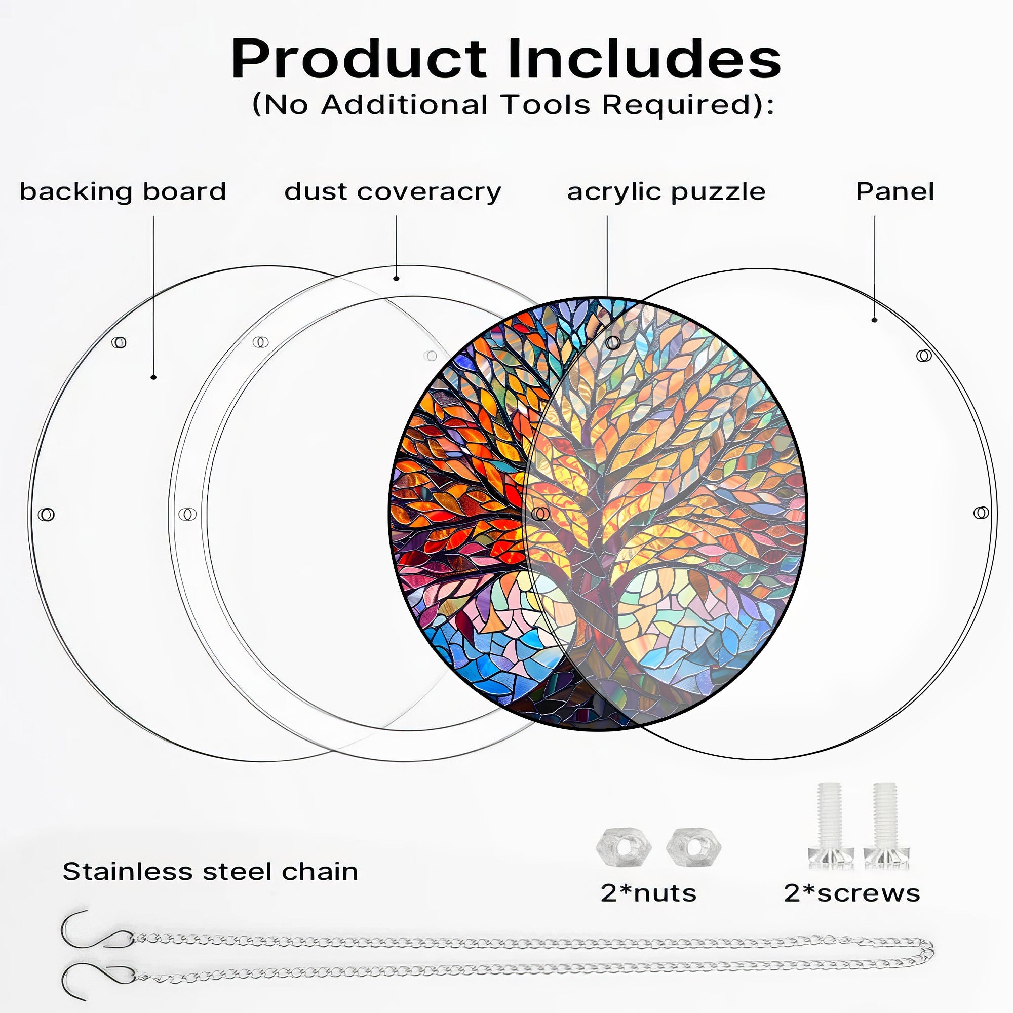 Acrylic Jigsaw Puzzle Suncatcher 80 Pieces