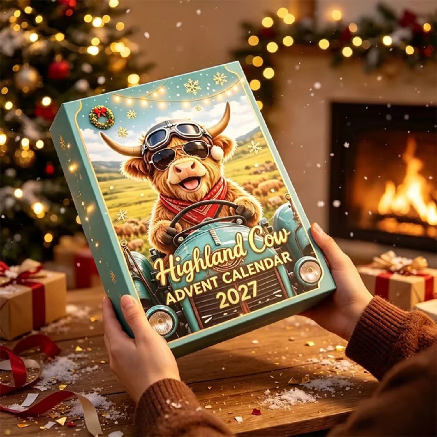 2027 Highland Cow Advent Calendar - 24-Day Countdown with Collectible Figurines