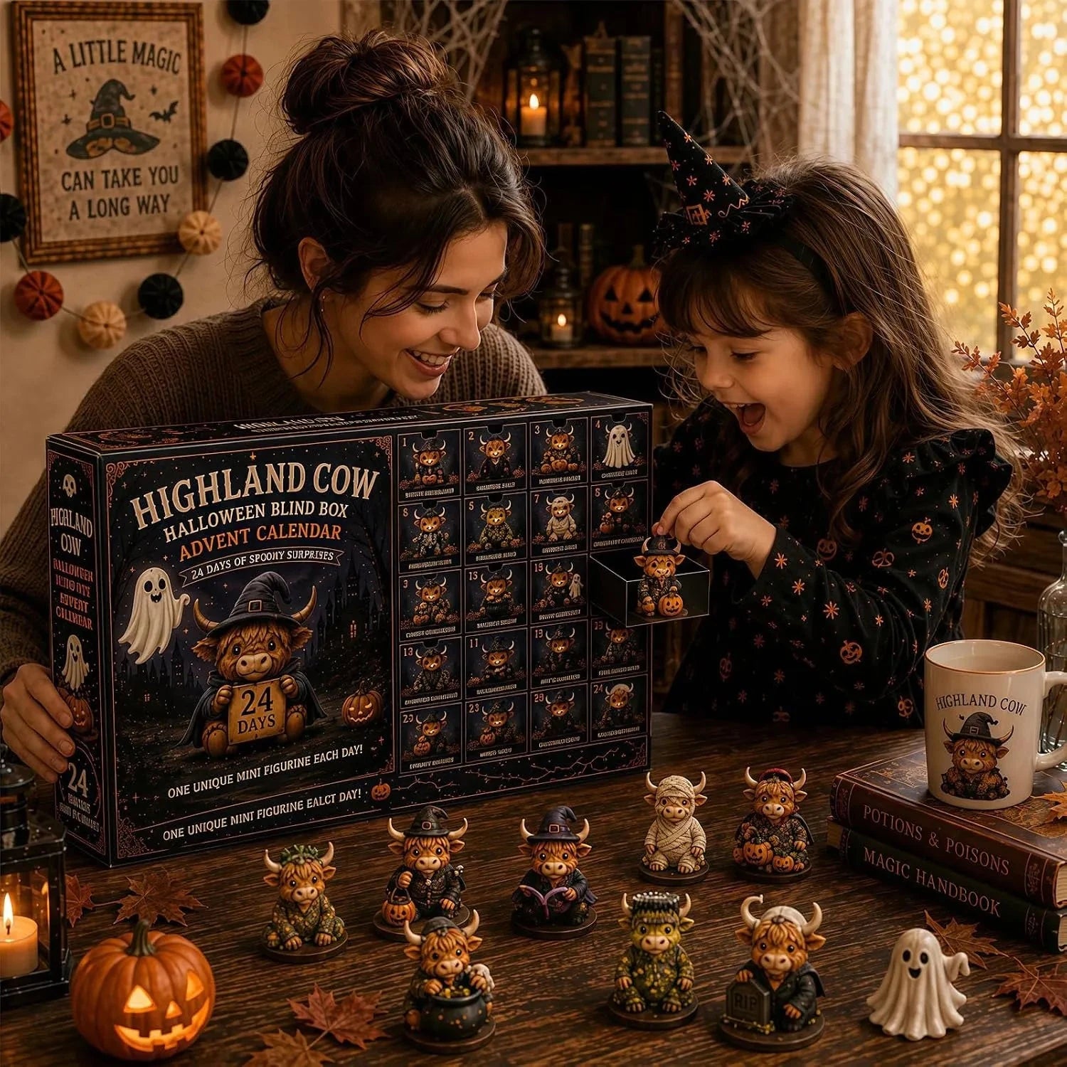 2026 Highland Cow Halloween Advent Calendar - 24-Day Countdown