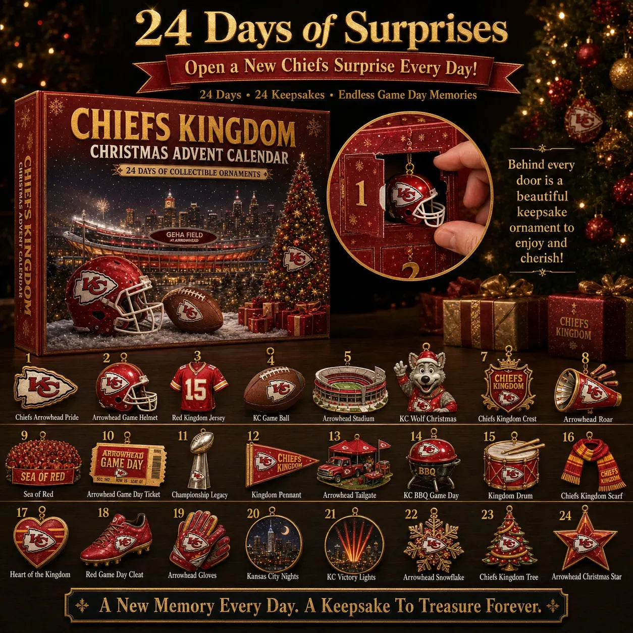 🎄 Chiefs Kingdom Football Christmas Advent Calendar